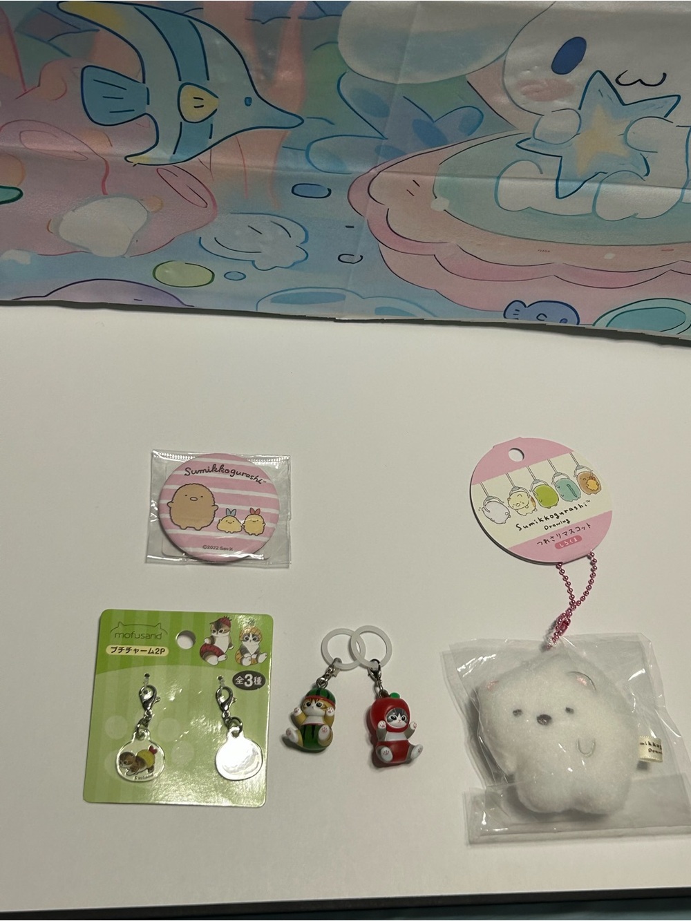 Sumikko Gurashi & Cute Character Keychain Lot - Pastel White, Pink, Green, Red
